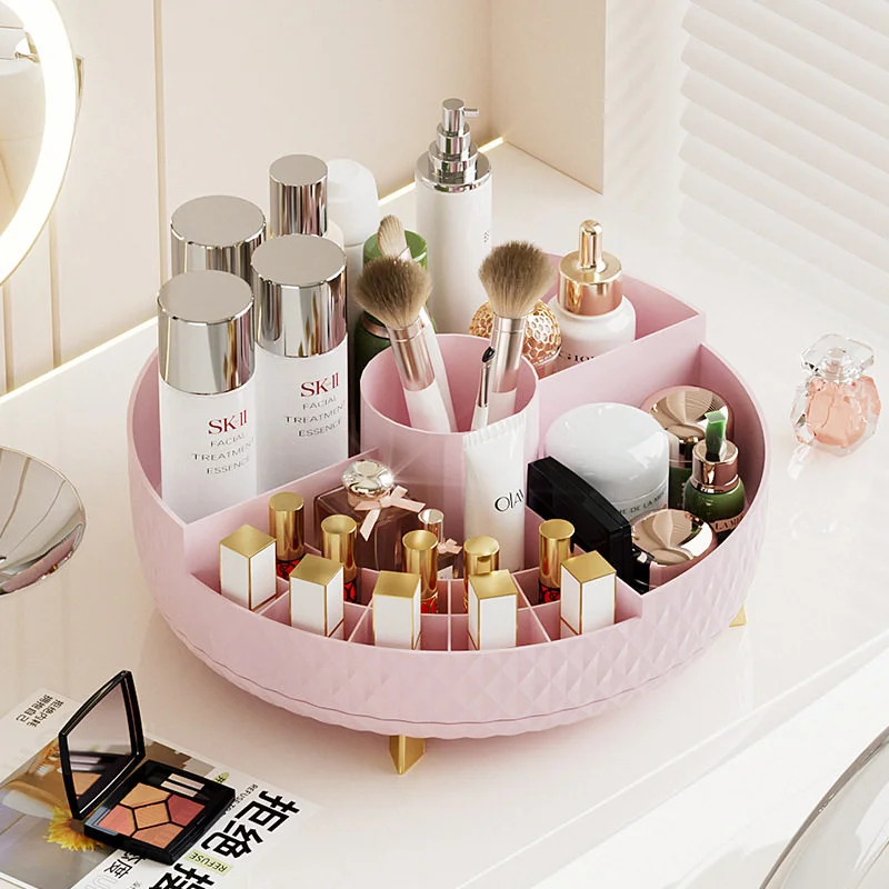360° Rotating Cosmetic Storage Box – Large Capacity